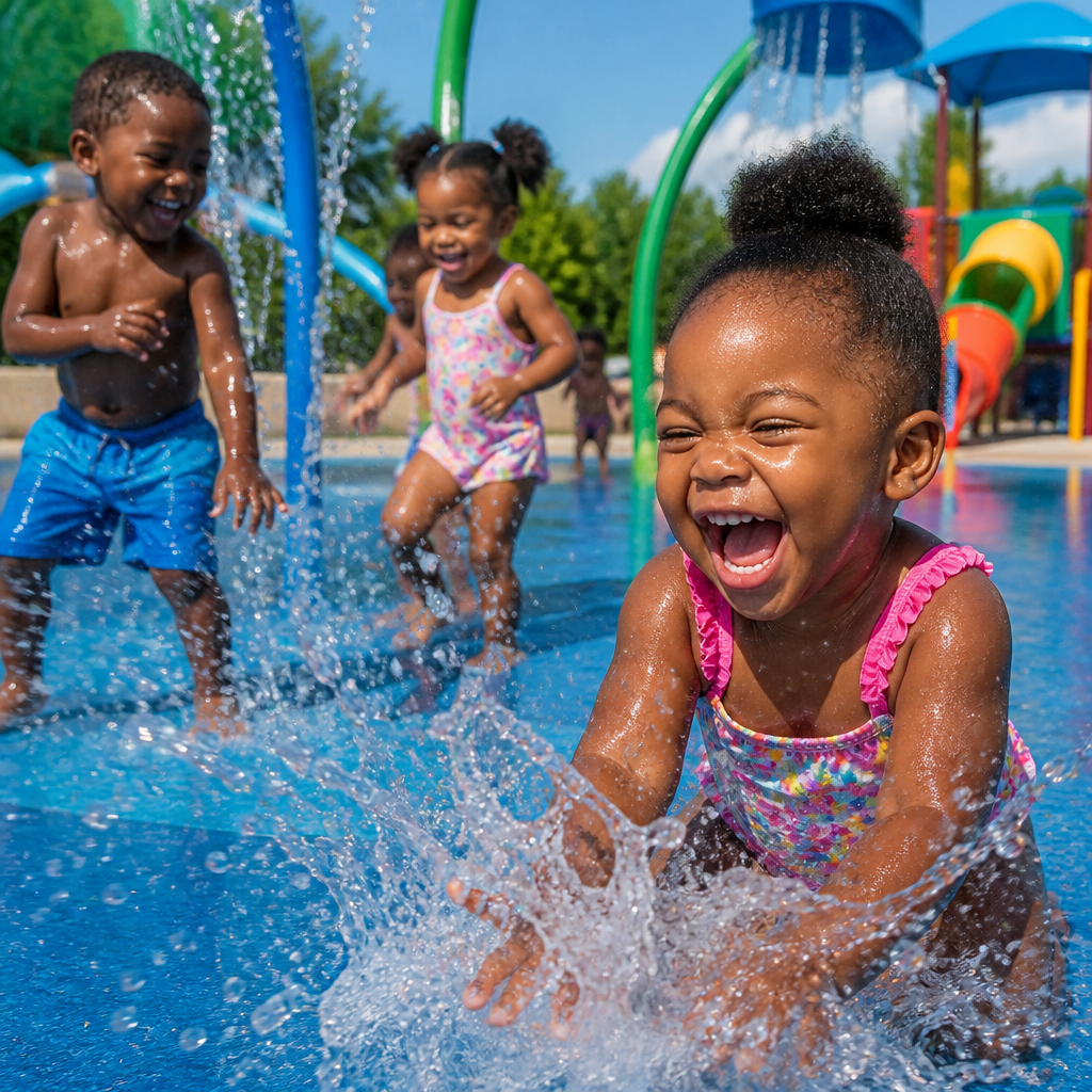 Mini water park and outdoor play